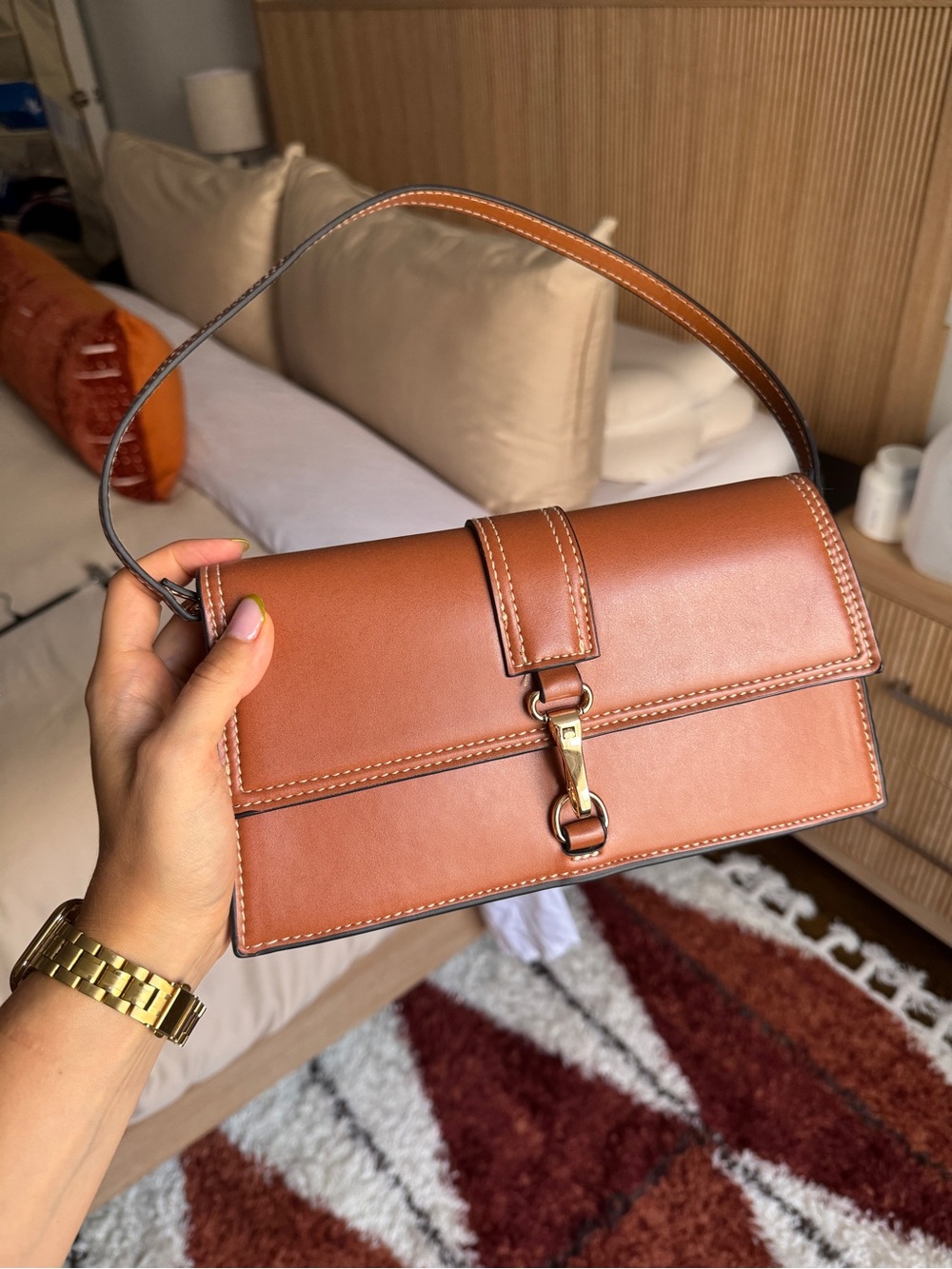 H&M Tan Vegan Leather Shoulder Bag
